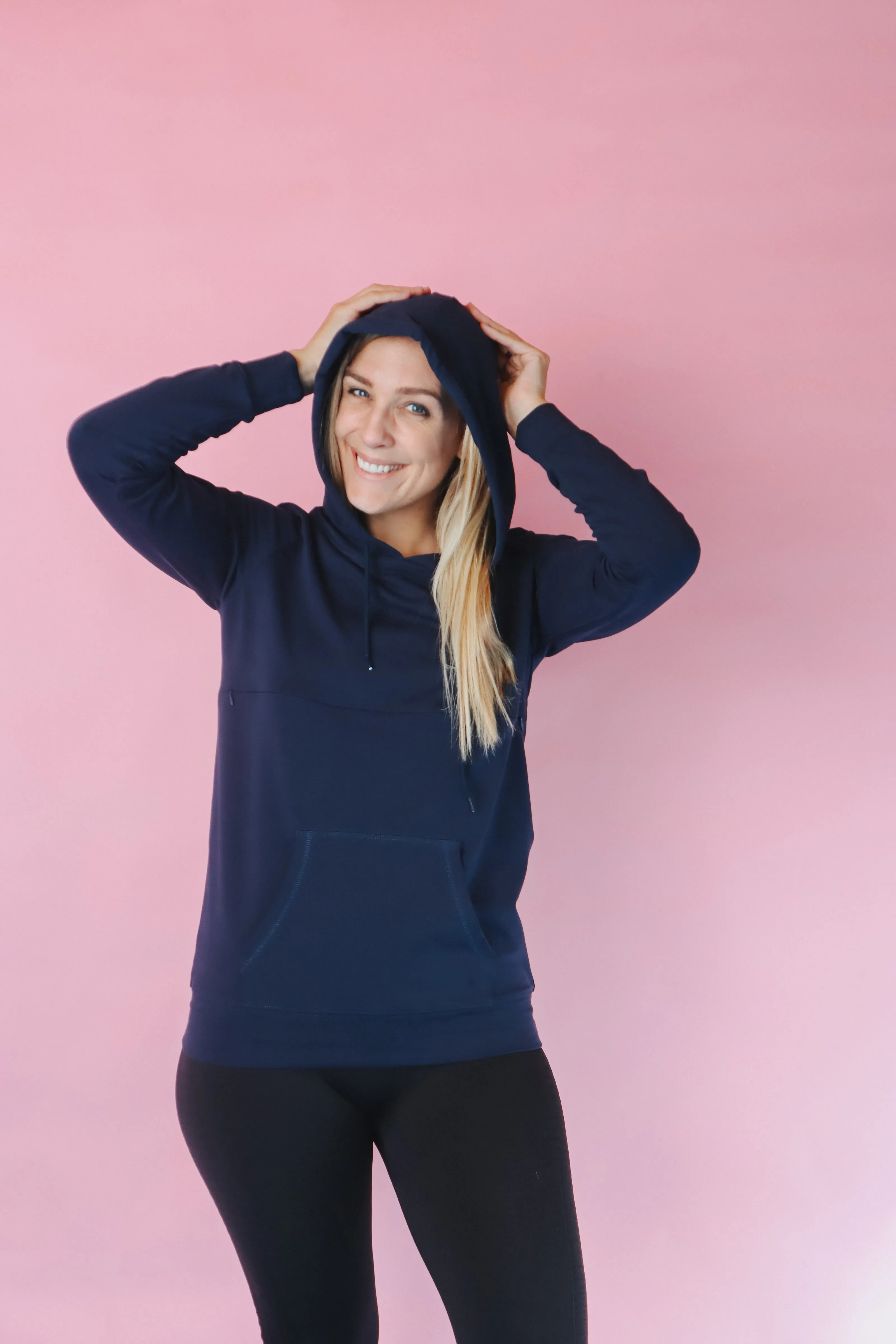 ** CLEARANCE ** Breastfeeding Hoodie - Casual Hoodie Navy