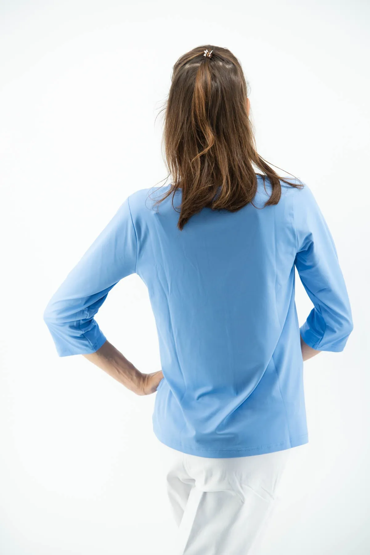 001- LuLu B Periwinkle "V" Neck Top