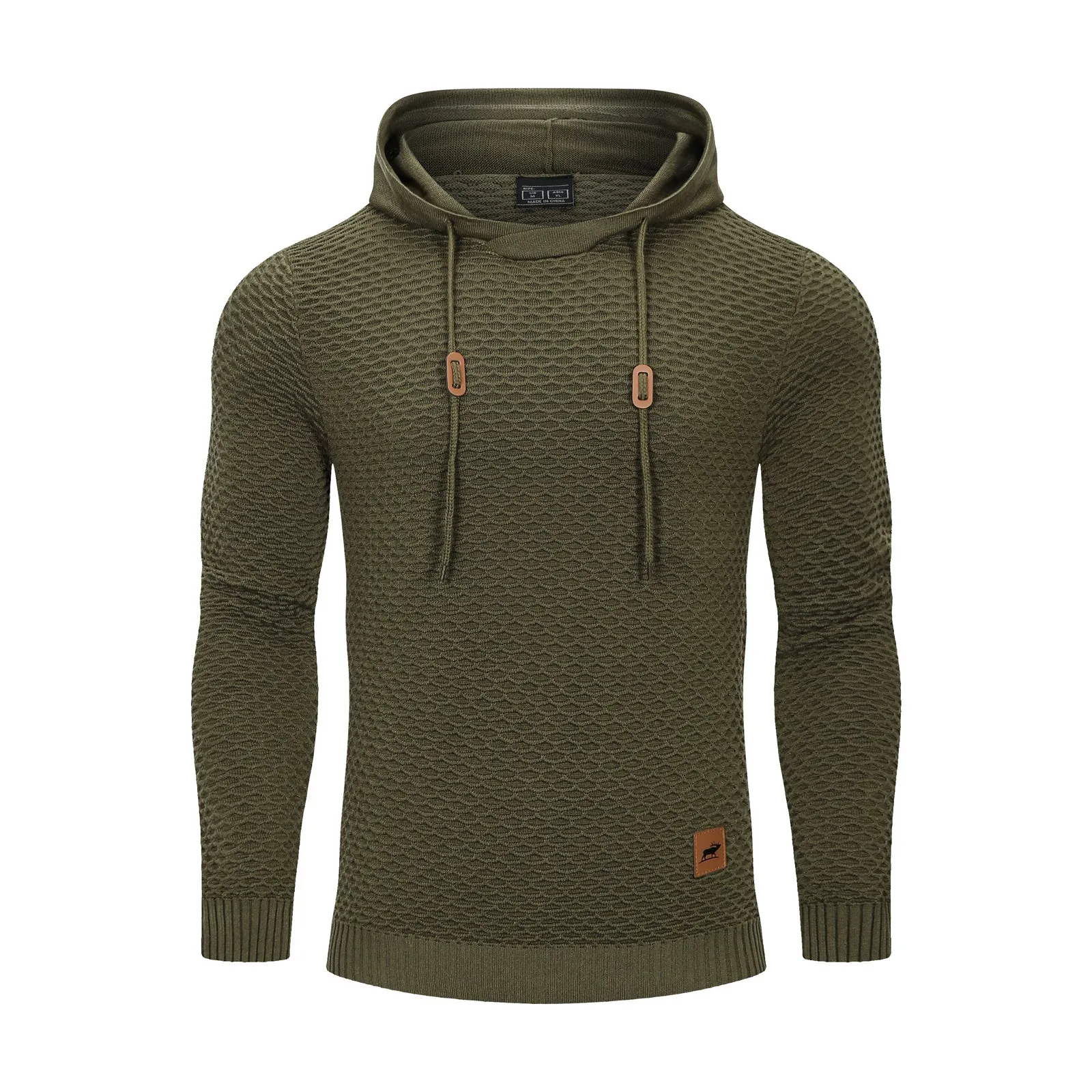 3D Pattern Sports Elastic Men Solid Color Casual Hoodies