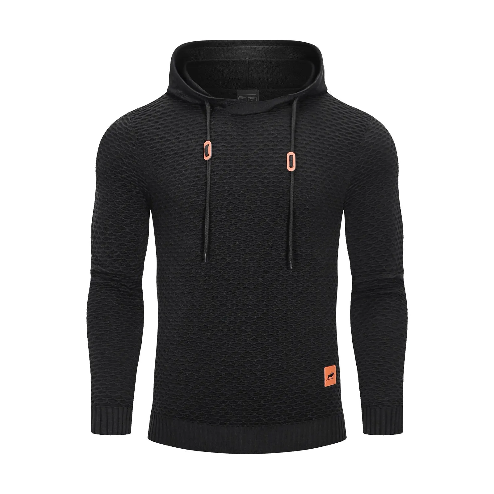 3D Pattern Sports Elastic Men Solid Color Casual Hoodies