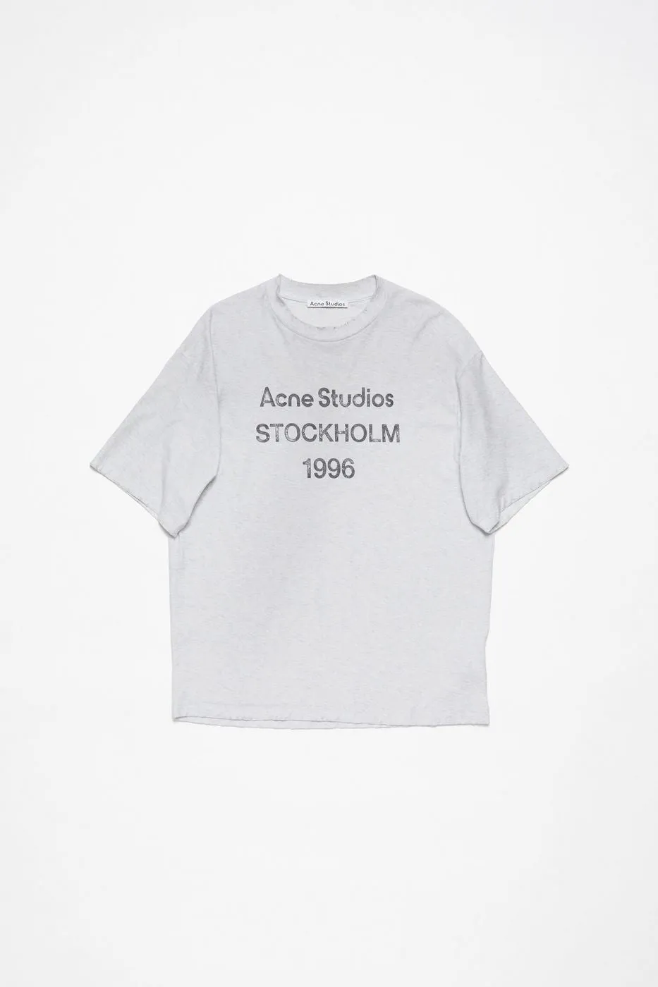 Acne Studios - T-Shirt Acne Stockholm - Gris Pâle Mélangé