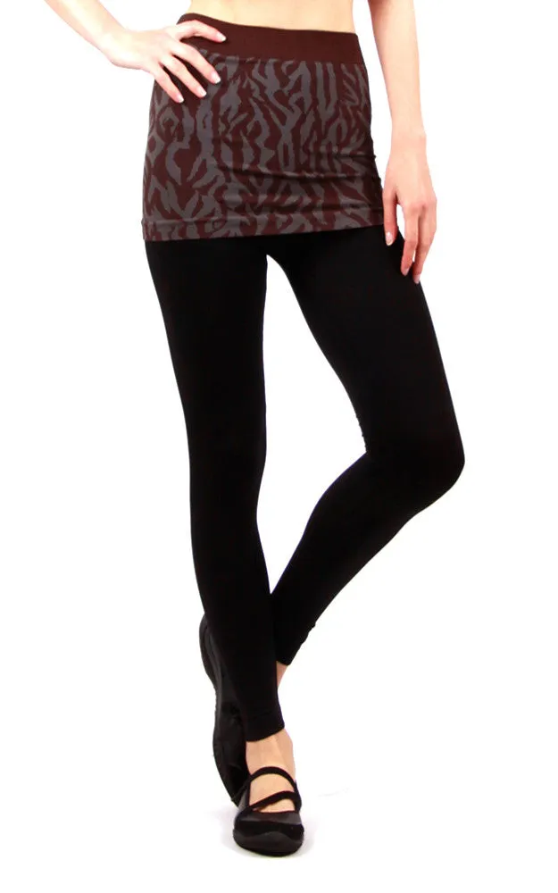 AL12195 Brown Skirt Yoga Pants