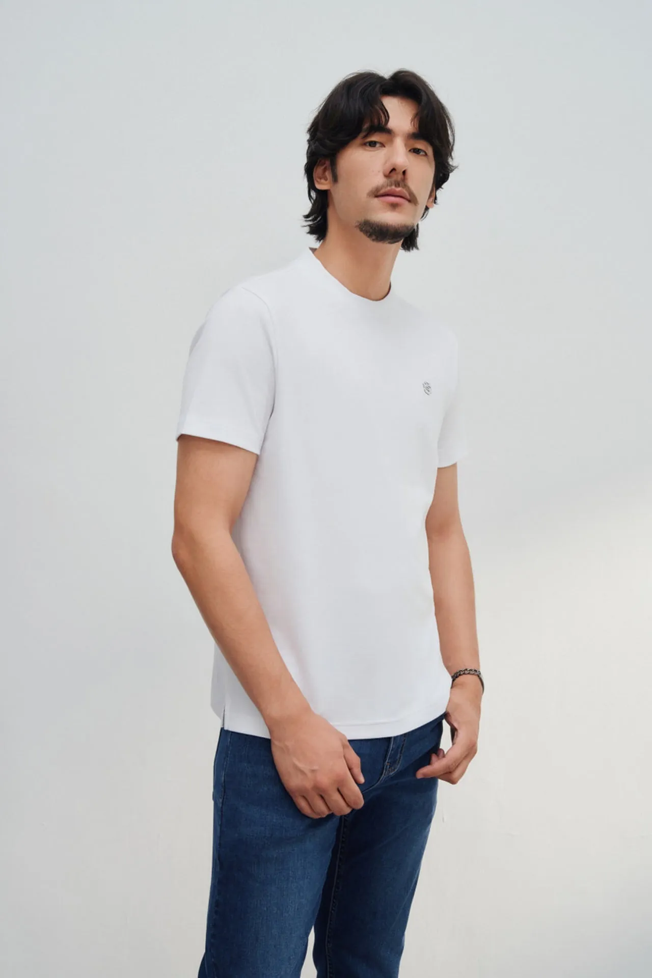 Aqua Soft Cotton Smart Fit Short Sleeve T-Shirt with Logo