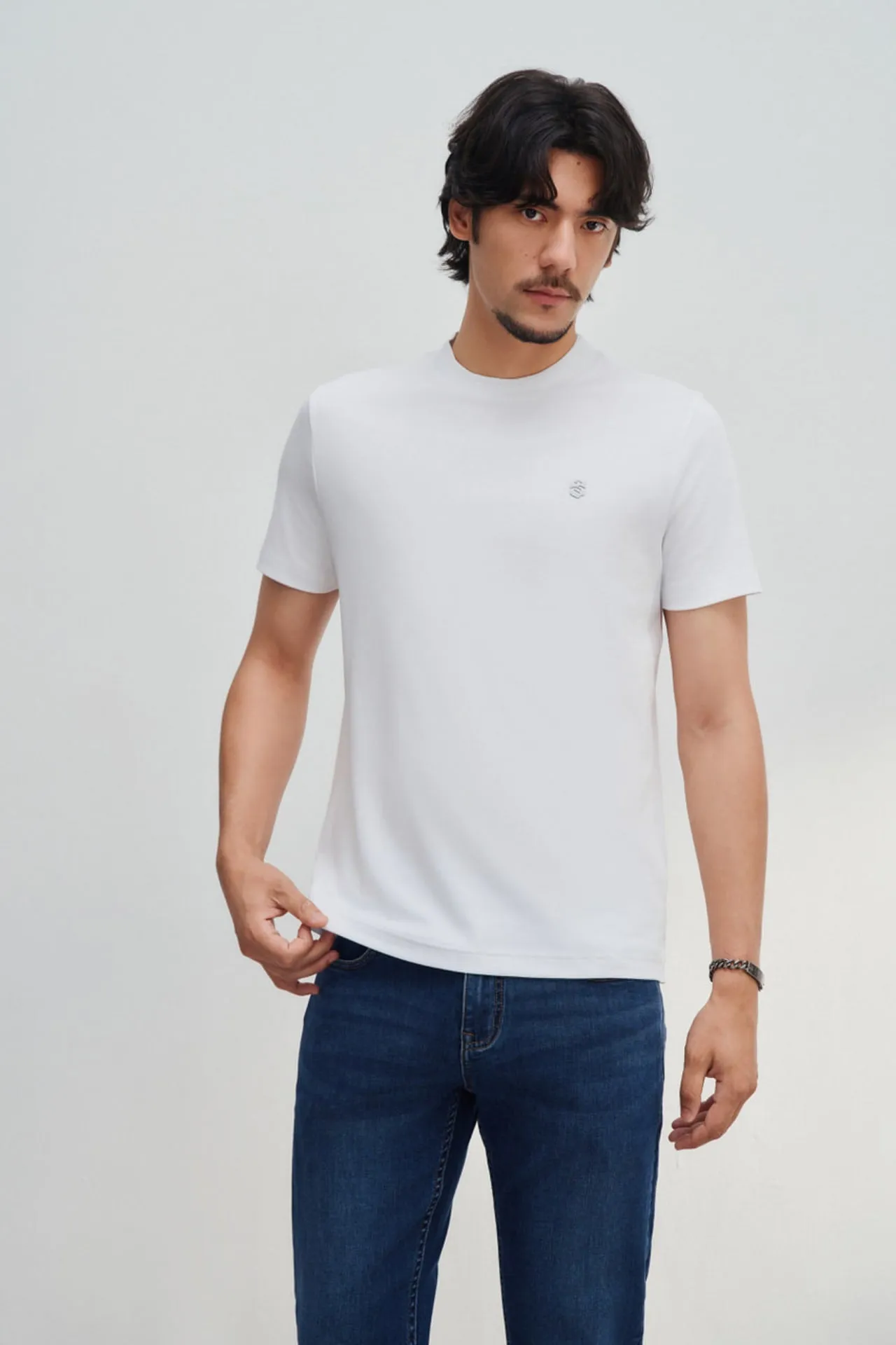 Aqua Soft Cotton Smart Fit Short Sleeve T-Shirt with Logo