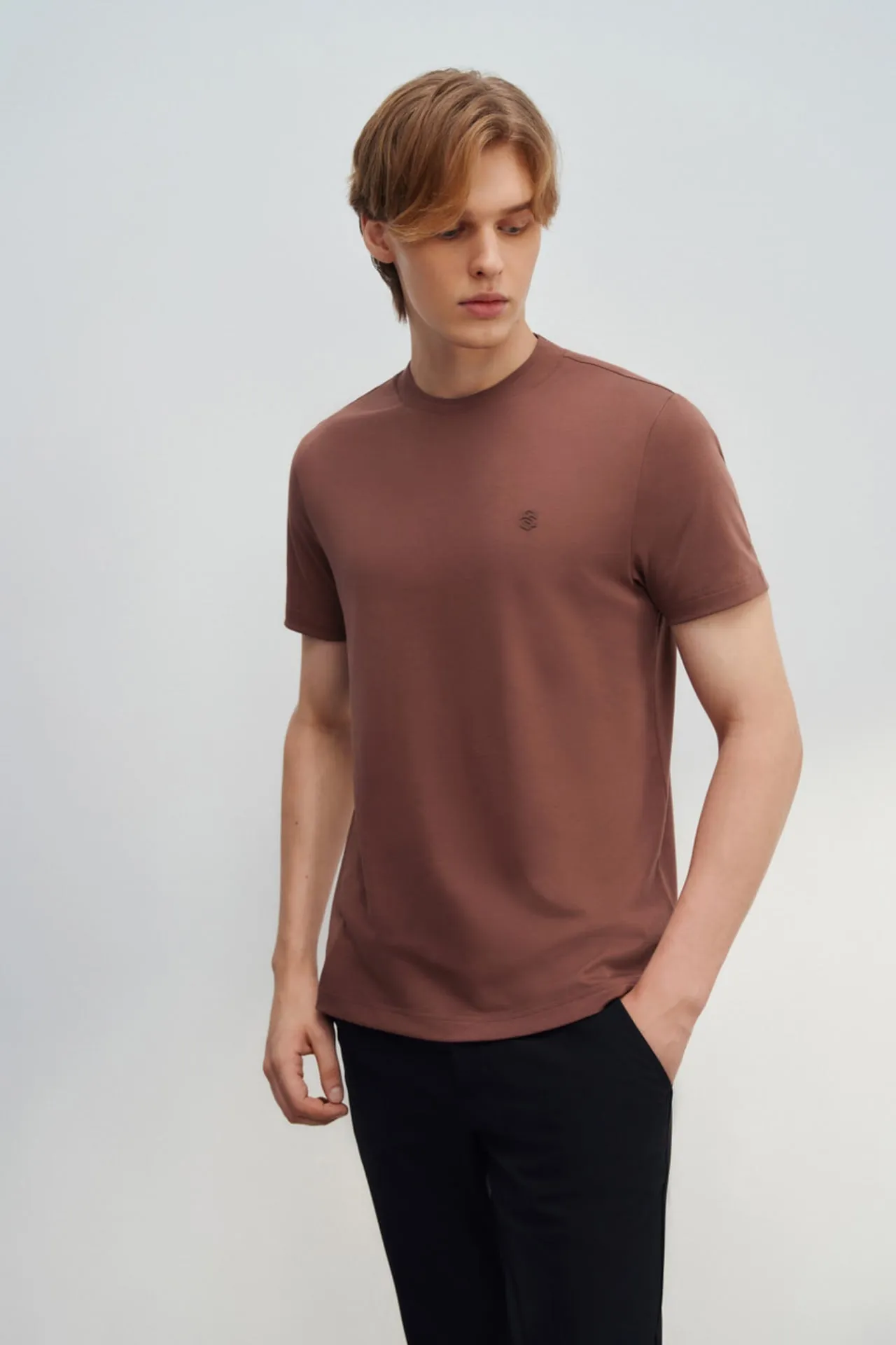 Aqua Soft Cotton Smart Fit Short Sleeve T-Shirt with Logo