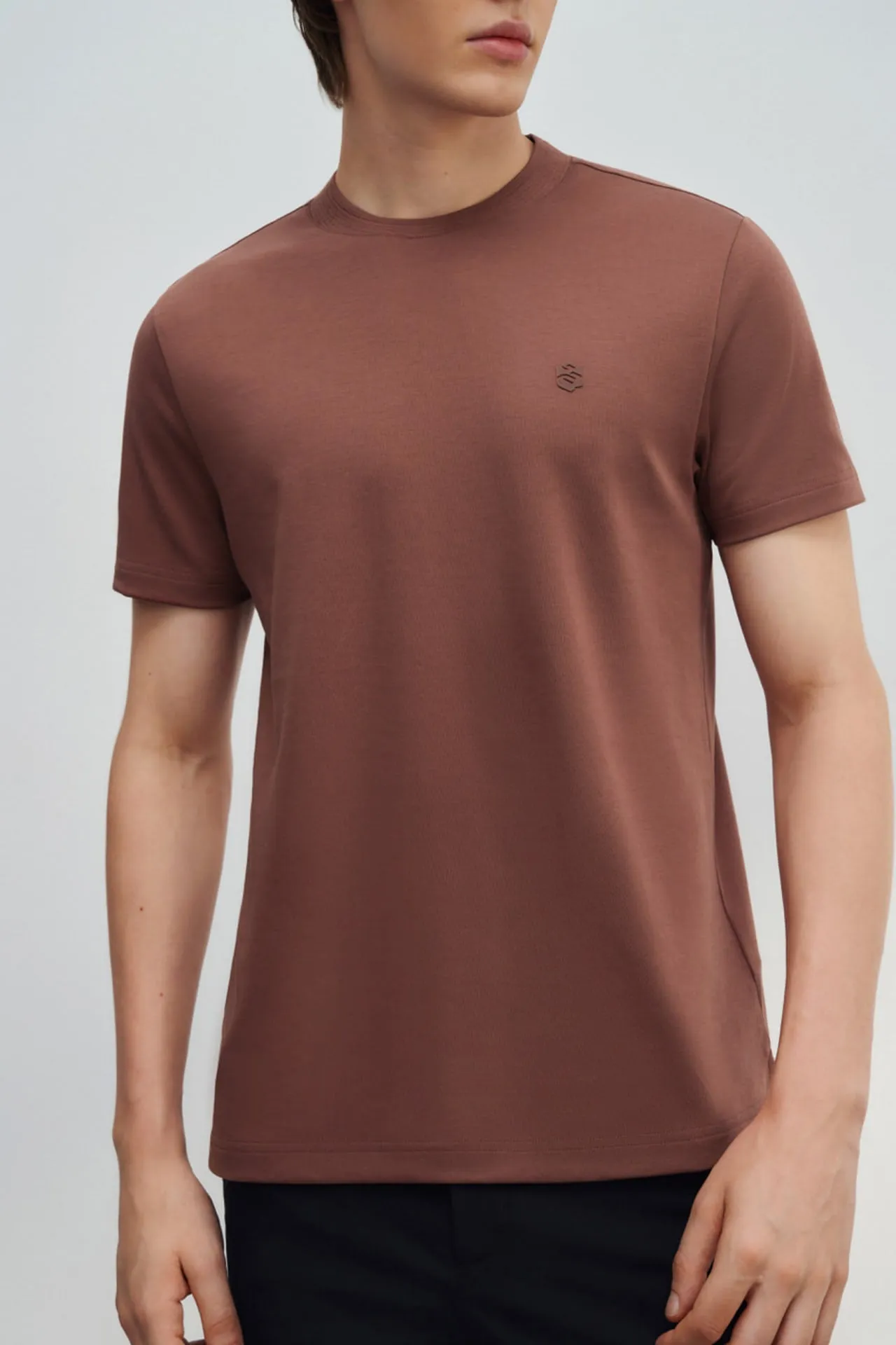Aqua Soft Cotton Smart Fit Short Sleeve T-Shirt with Logo