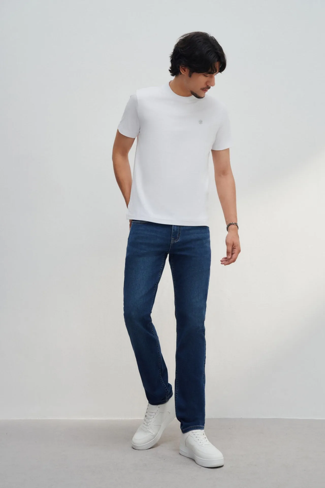 Aqua Soft Cotton Smart Fit Short Sleeve T-Shirt with Logo