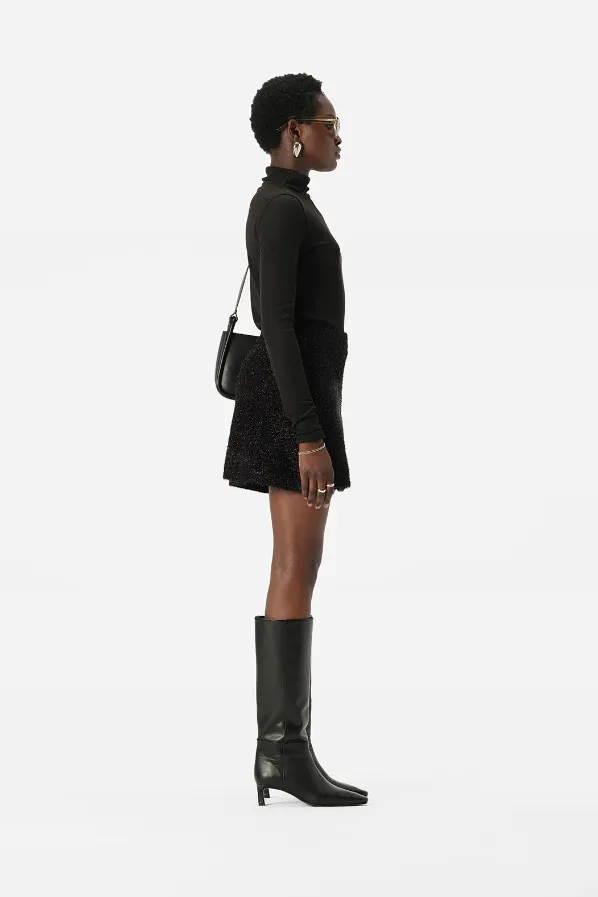Aurora Knit Skirt Black Lurex