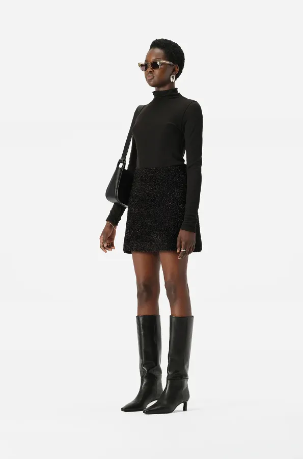 Aurora Knit Skirt Black Lurex