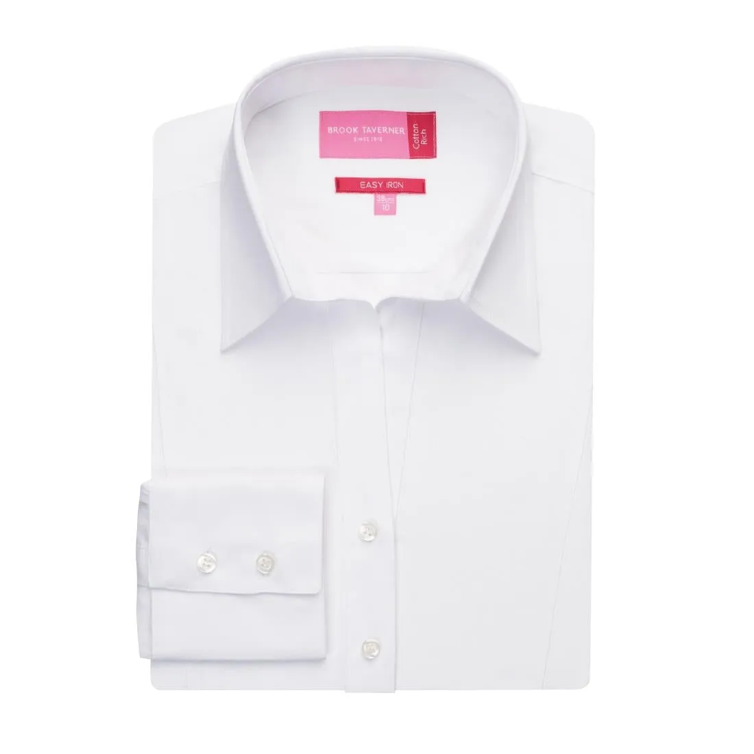 BA085-18 Brook Taverner Ladies Palena Long Sleeve Shirt White Size 18