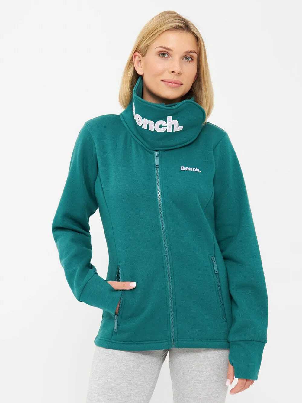 Bench HAYLO zip-up sweatshirt, dark green