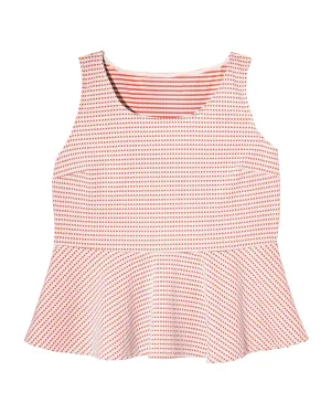 Bree Peplum Tank | Red / Ivory