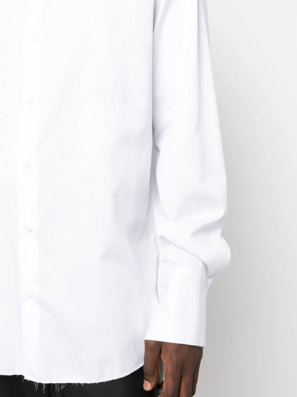 BUTTON-UP COTTON-BLEND EXTRA-LONG SLEEVES SHIRT