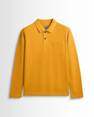 Cotton Polo Full Sleeve Unisex Pocket Golden Mustard
