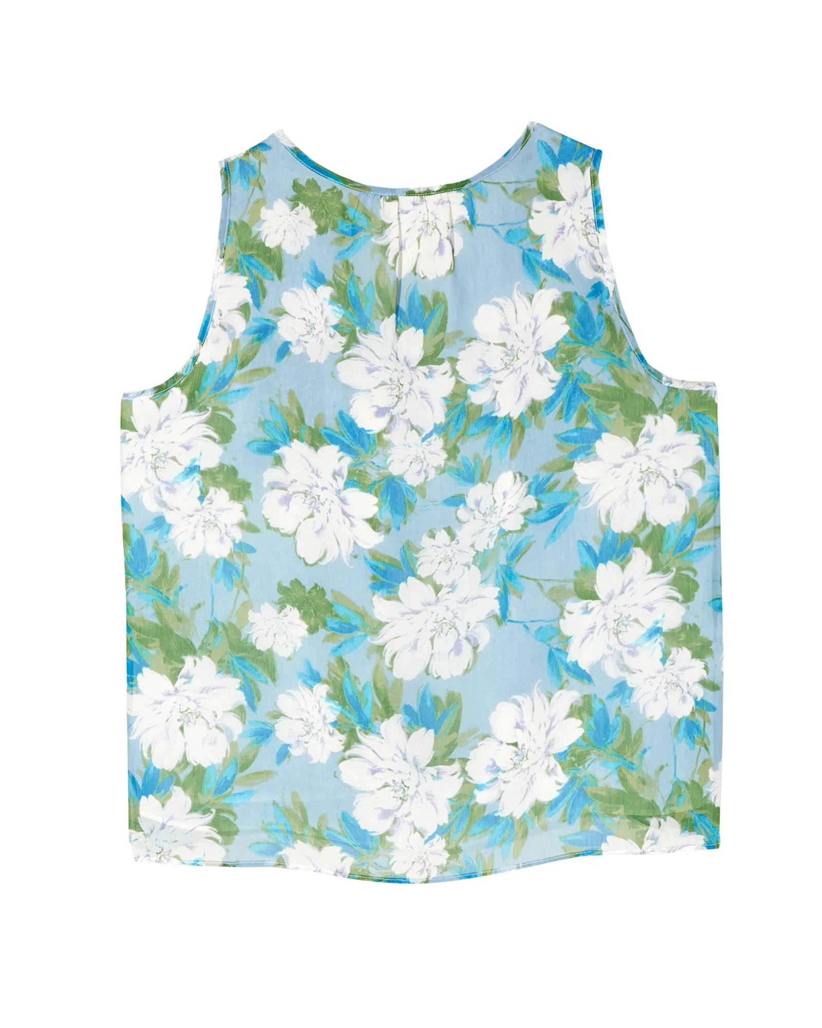 Delphine Sleeveless Top | Ivory / Azure Blue