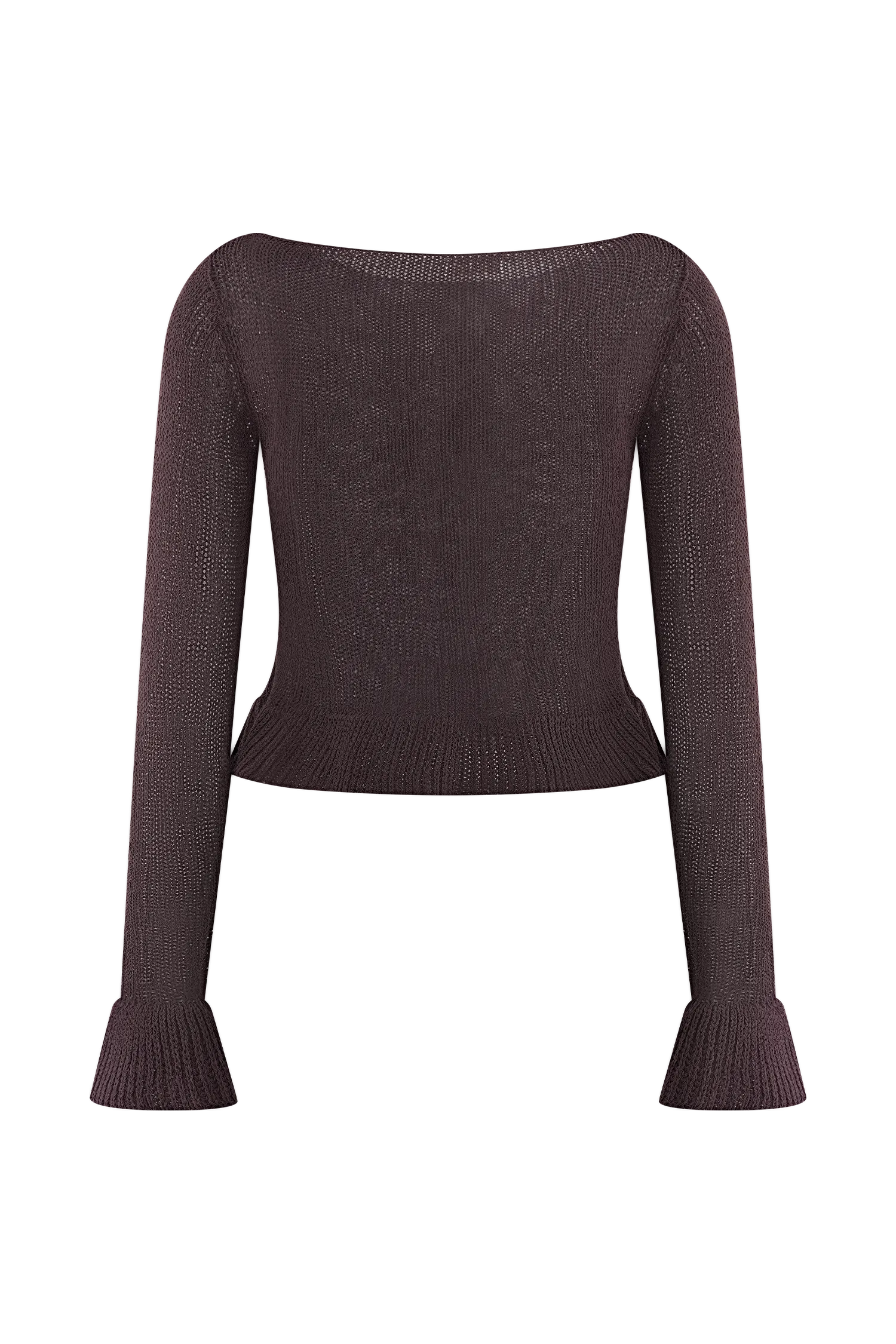 Eleanor Knit Frill Cardigan - Chocolate