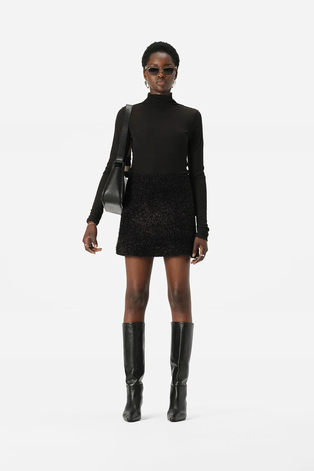 ELKA COLLECTIVE Aurora Knit Skirt black lurex