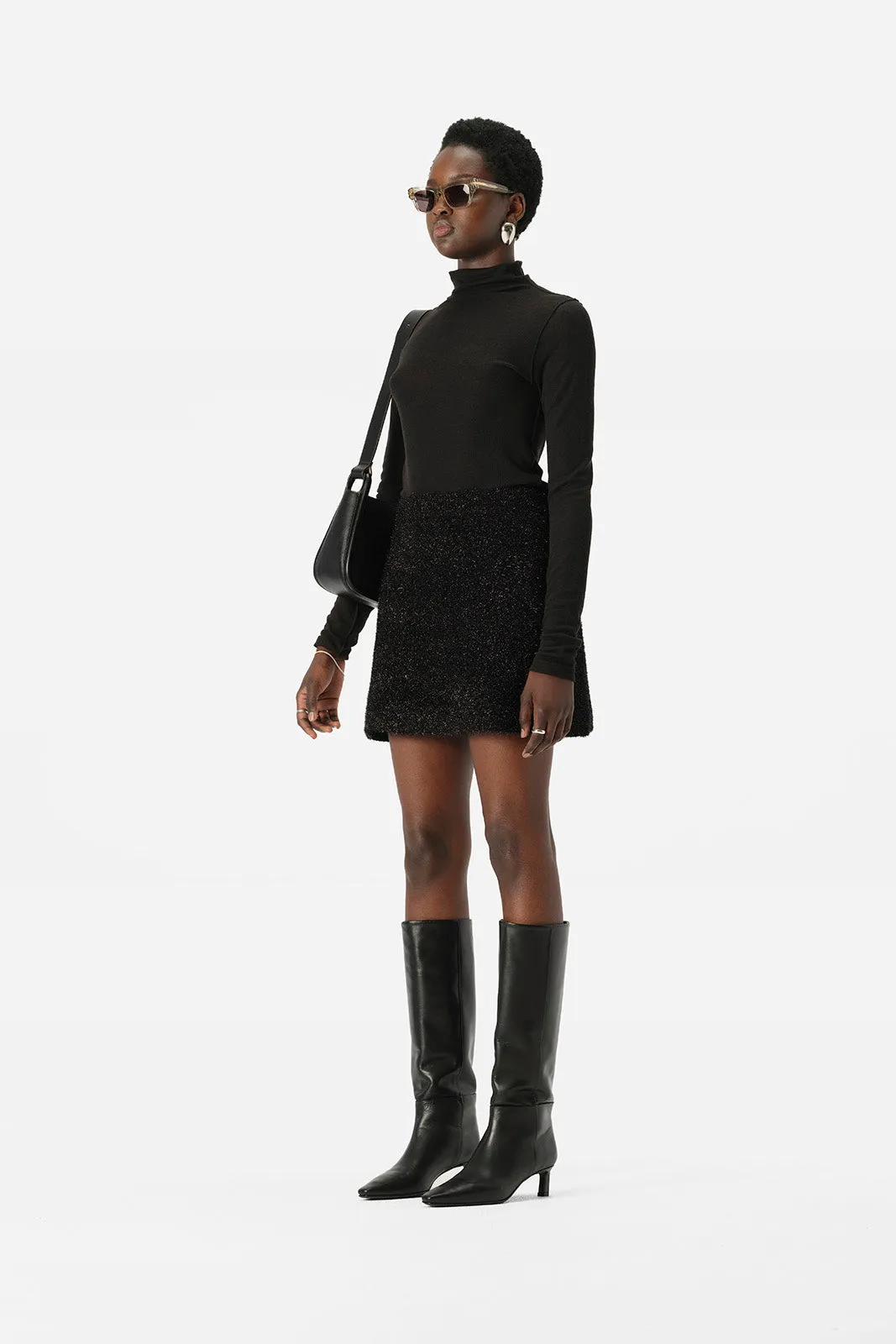 ELKA COLLECTIVE Aurora Knit Skirt black lurex