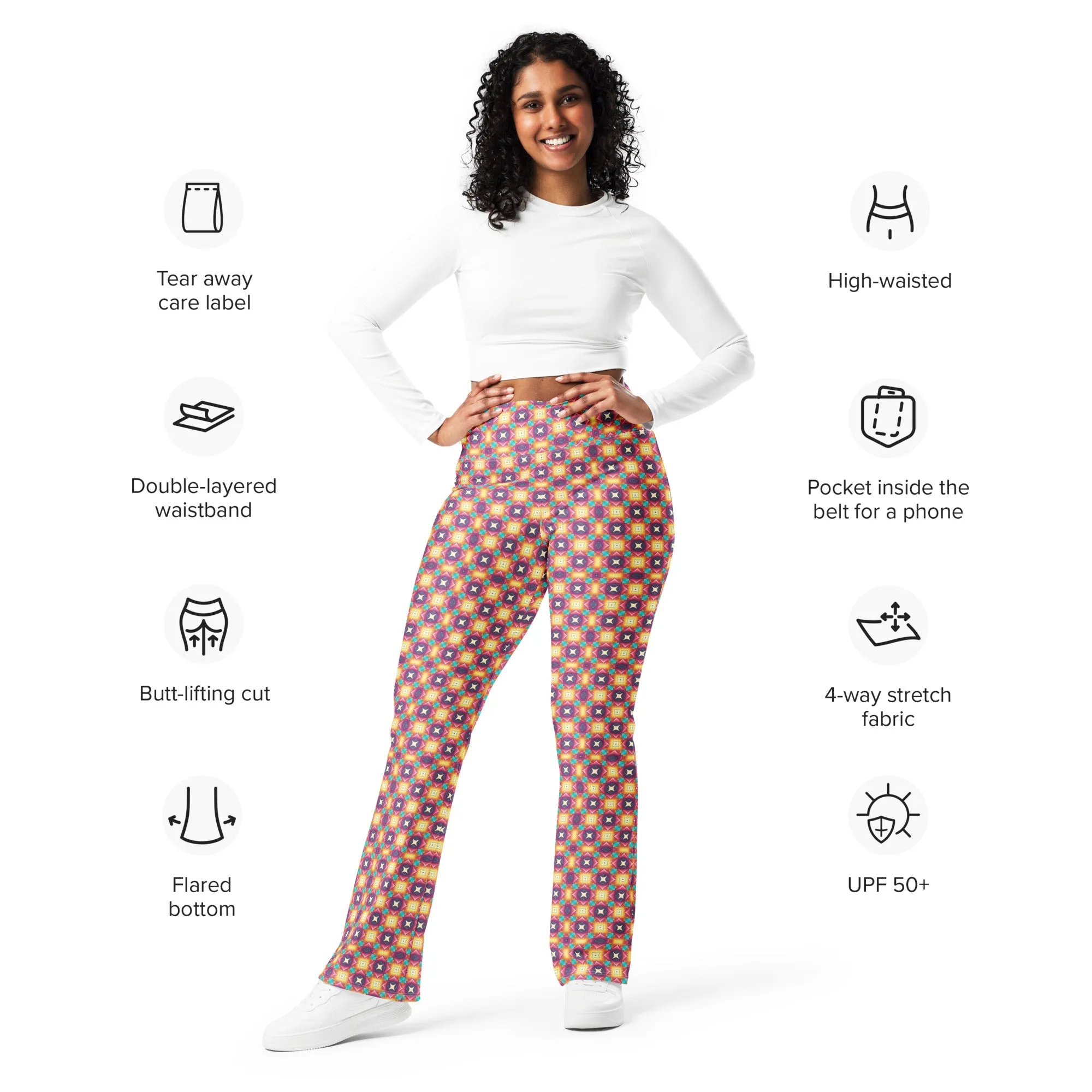 High-Rise Flared Leggings Pink Candy