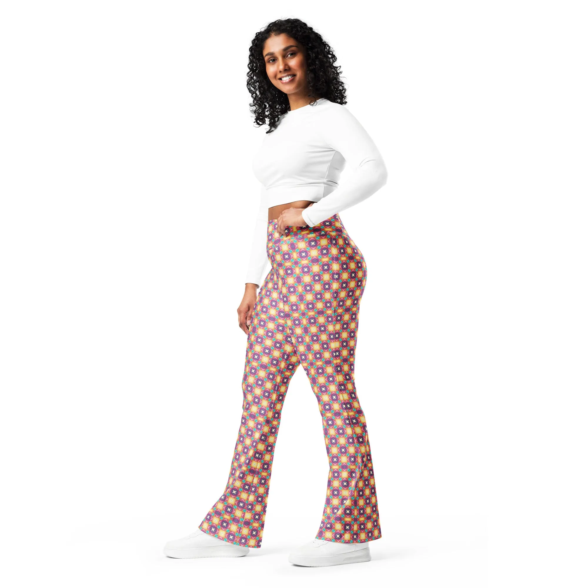 High-Rise Flared Leggings Pink Candy