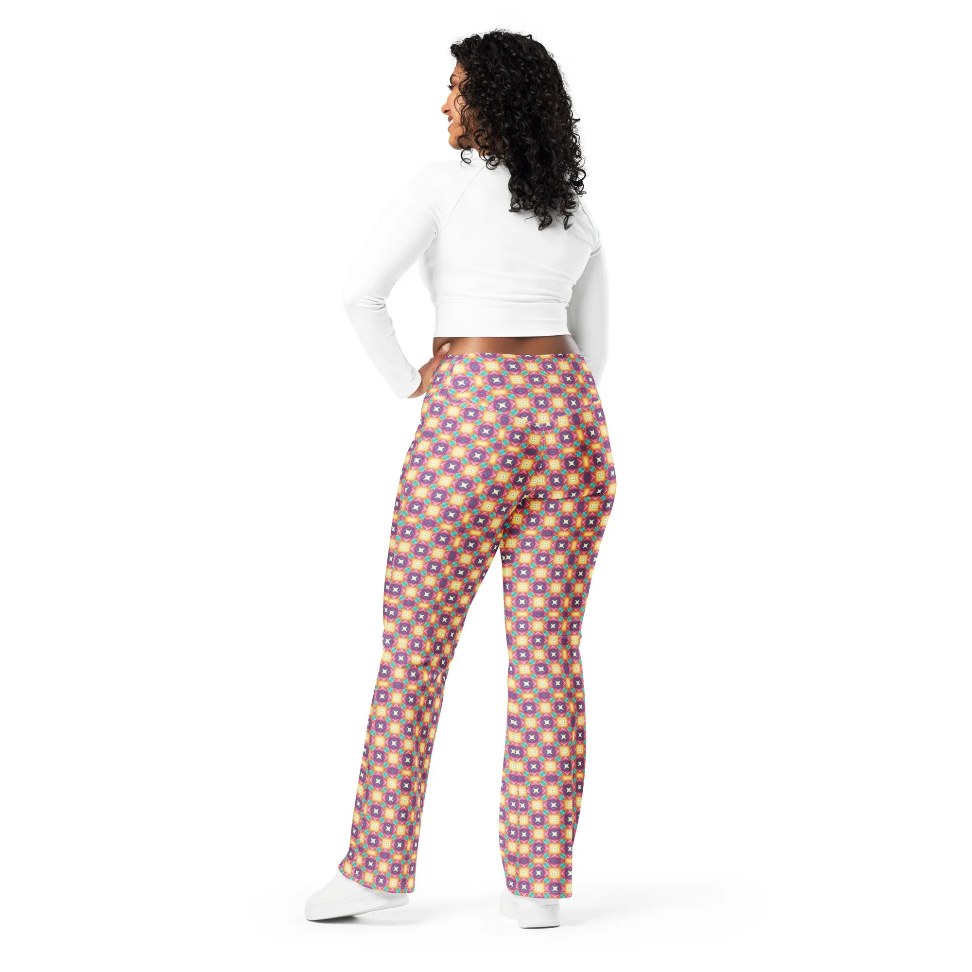 High-Rise Flared Leggings Pink Candy