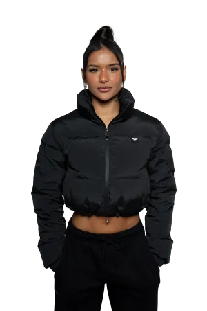 Horizon Cropped Puffer Jacket - Black