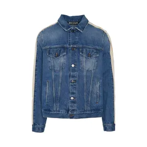 Indigo Track Denim Jacket in Light Blue