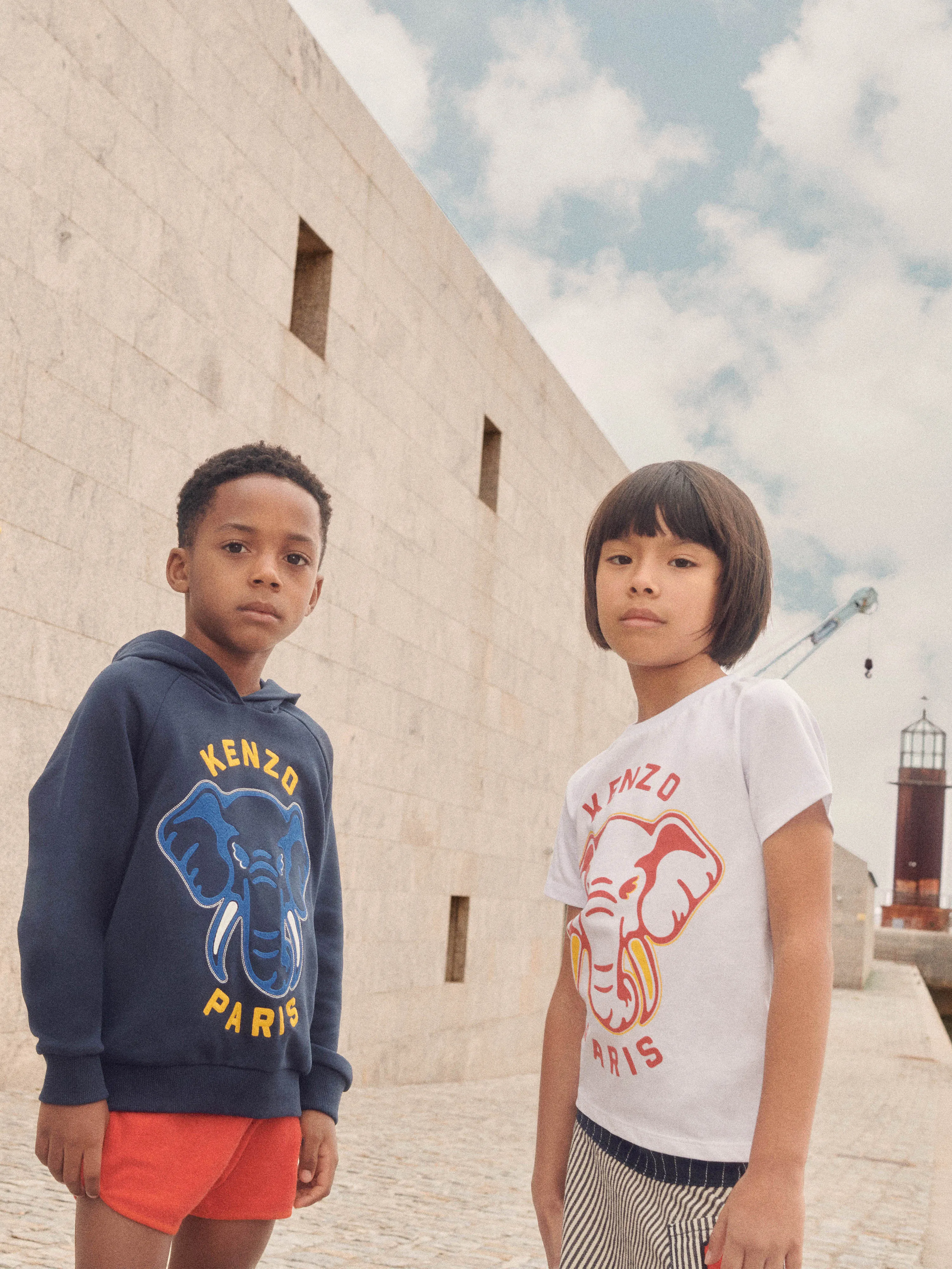 KENZO Boys Elephant Print T-Shirt in White
