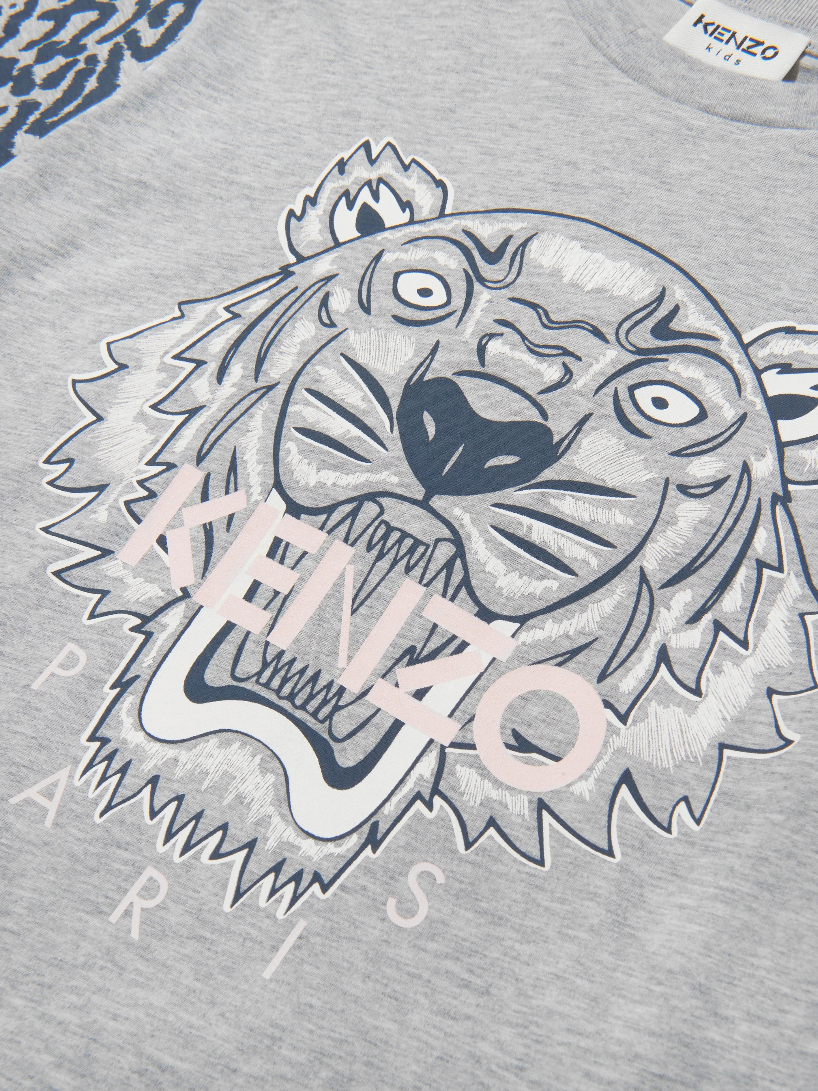 KENZO Girls Cotton Jersey Tiger T-Shirt