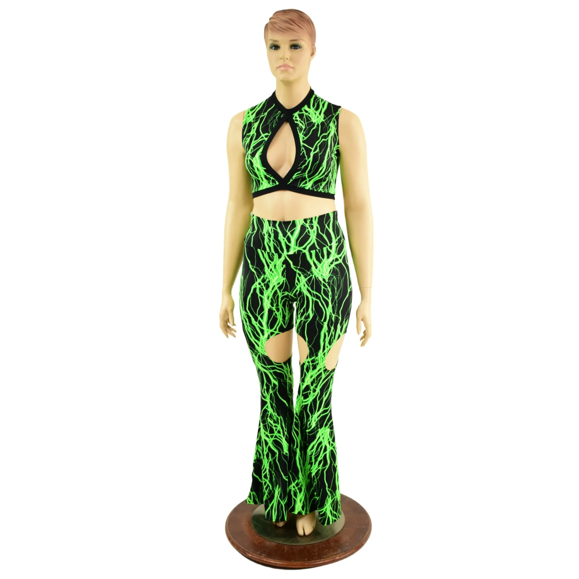 Keyhole Top and Garter Style Solar Flares Set