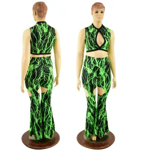 Keyhole Top and Garter Style Solar Flares Set