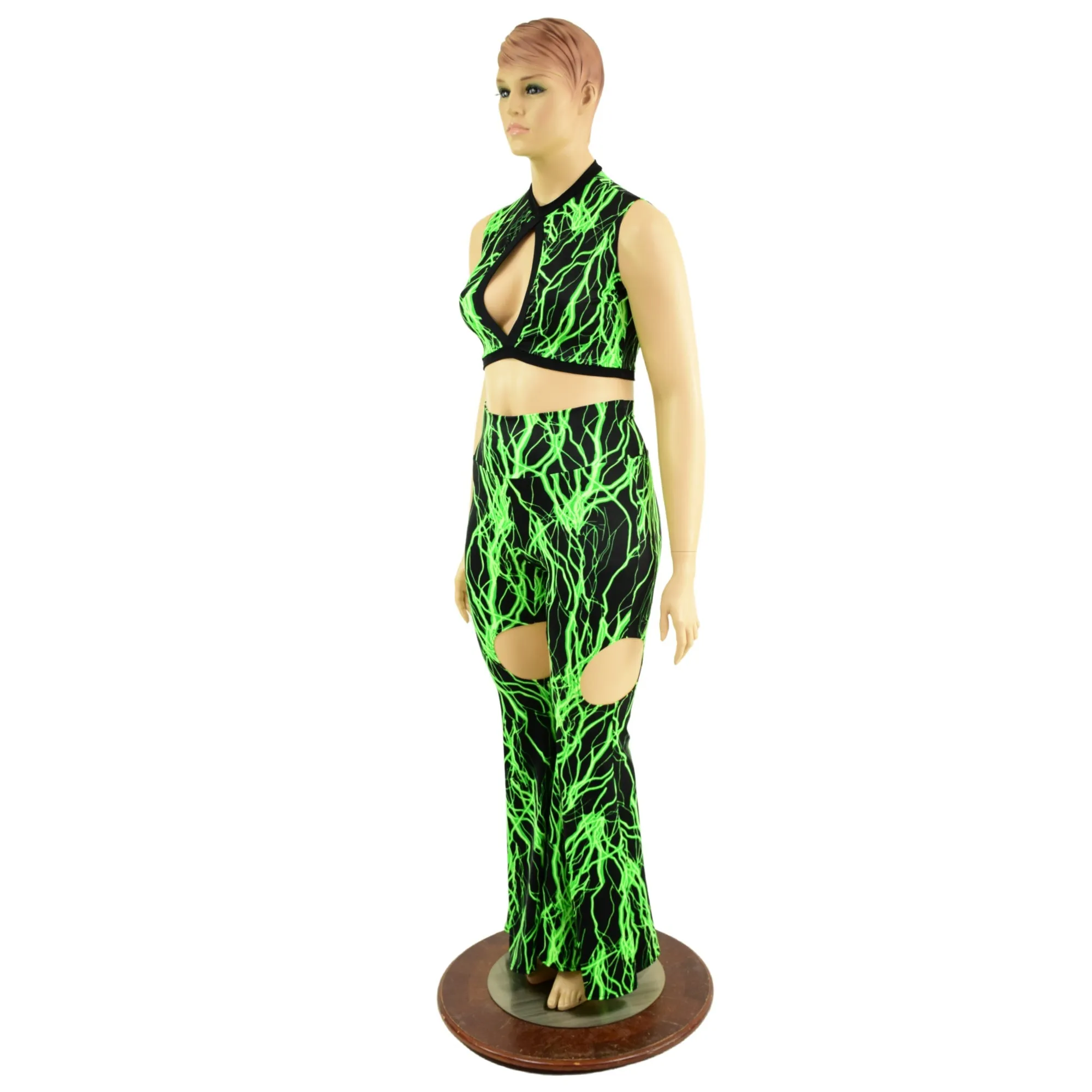 Keyhole Top and Garter Style Solar Flares Set