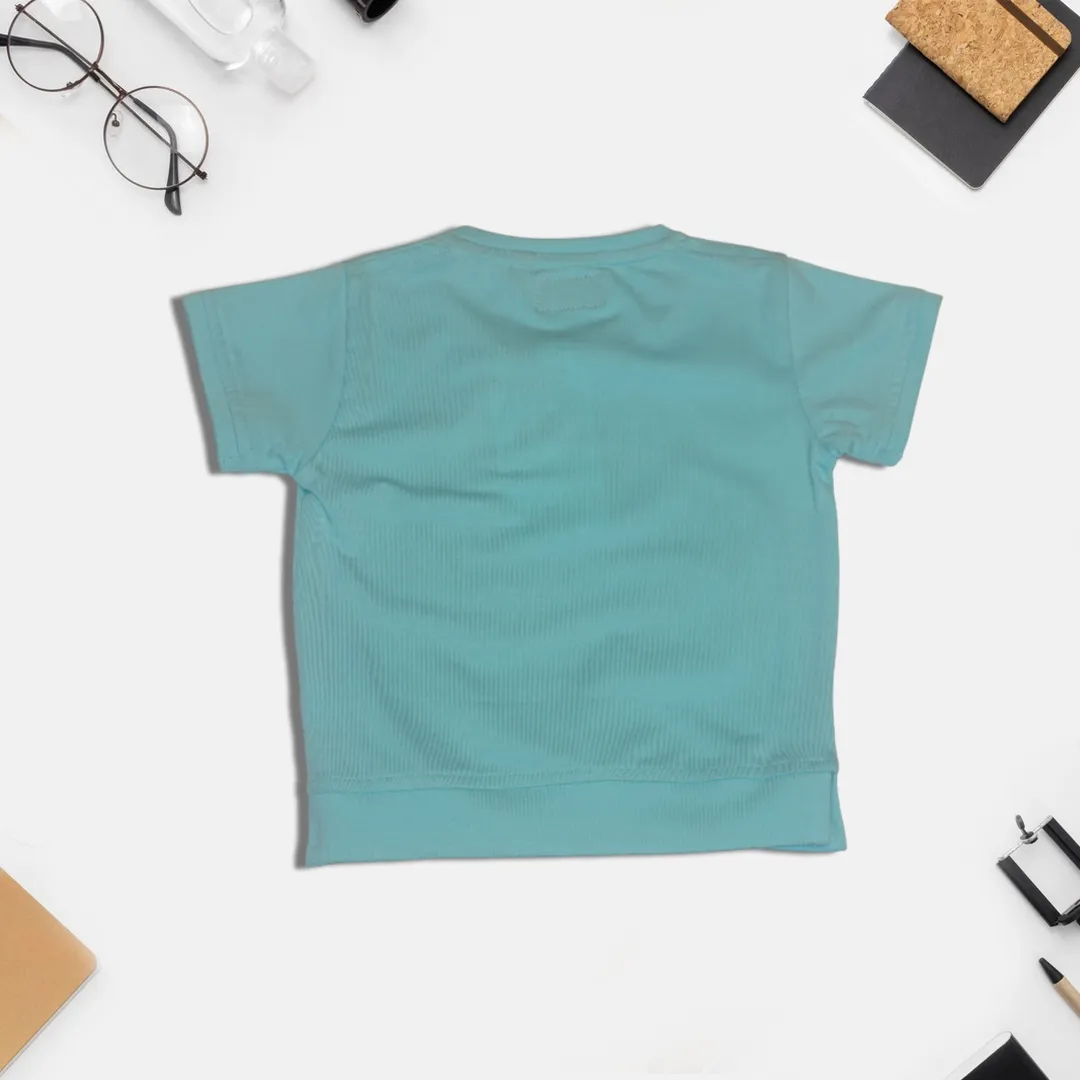 Kids Light Blue Printed T-Shirt