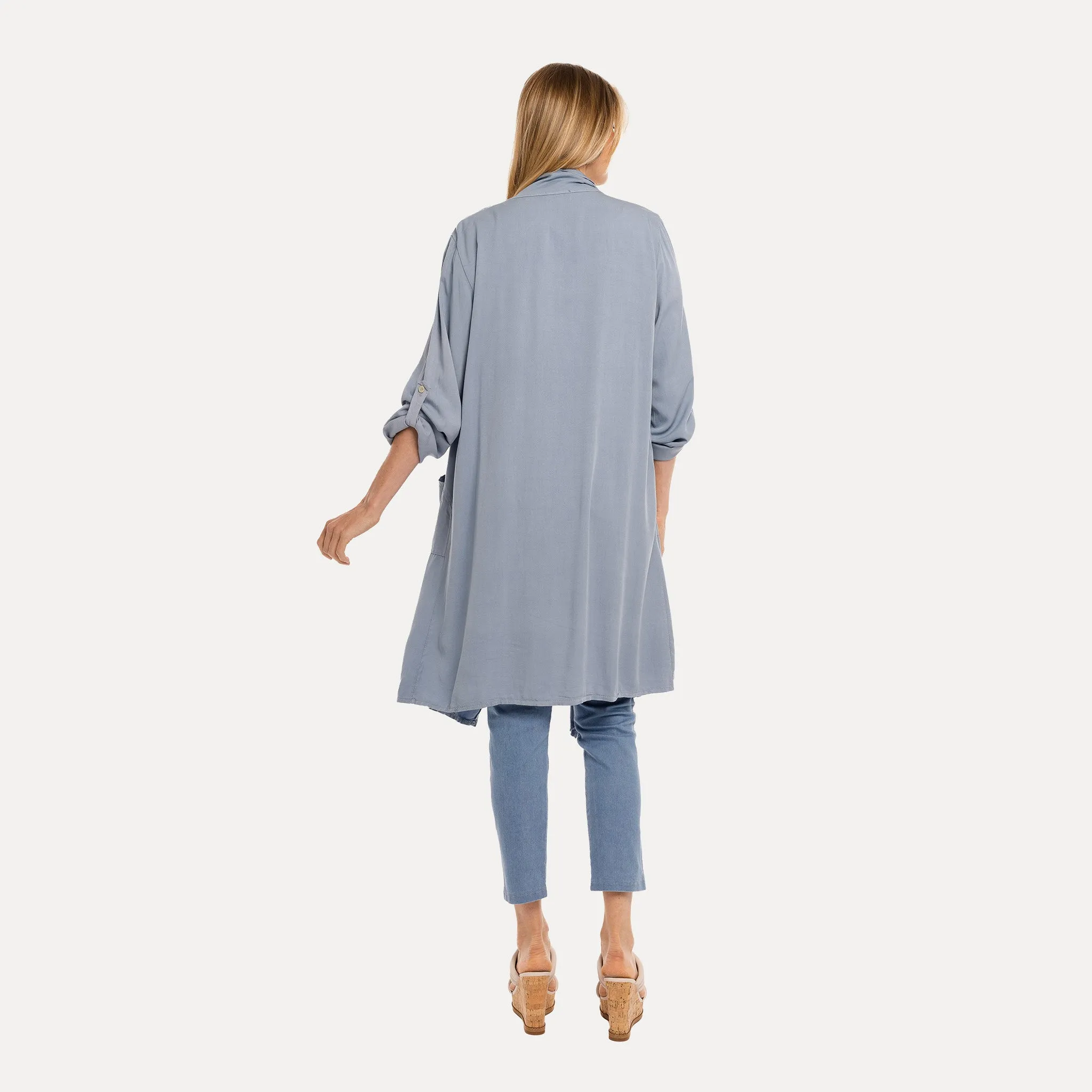 M Made in Italy  Women's Woven Long Sleeve Cardigan