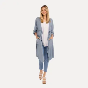 M Made in Italy  Women's Woven Long Sleeve Cardigan