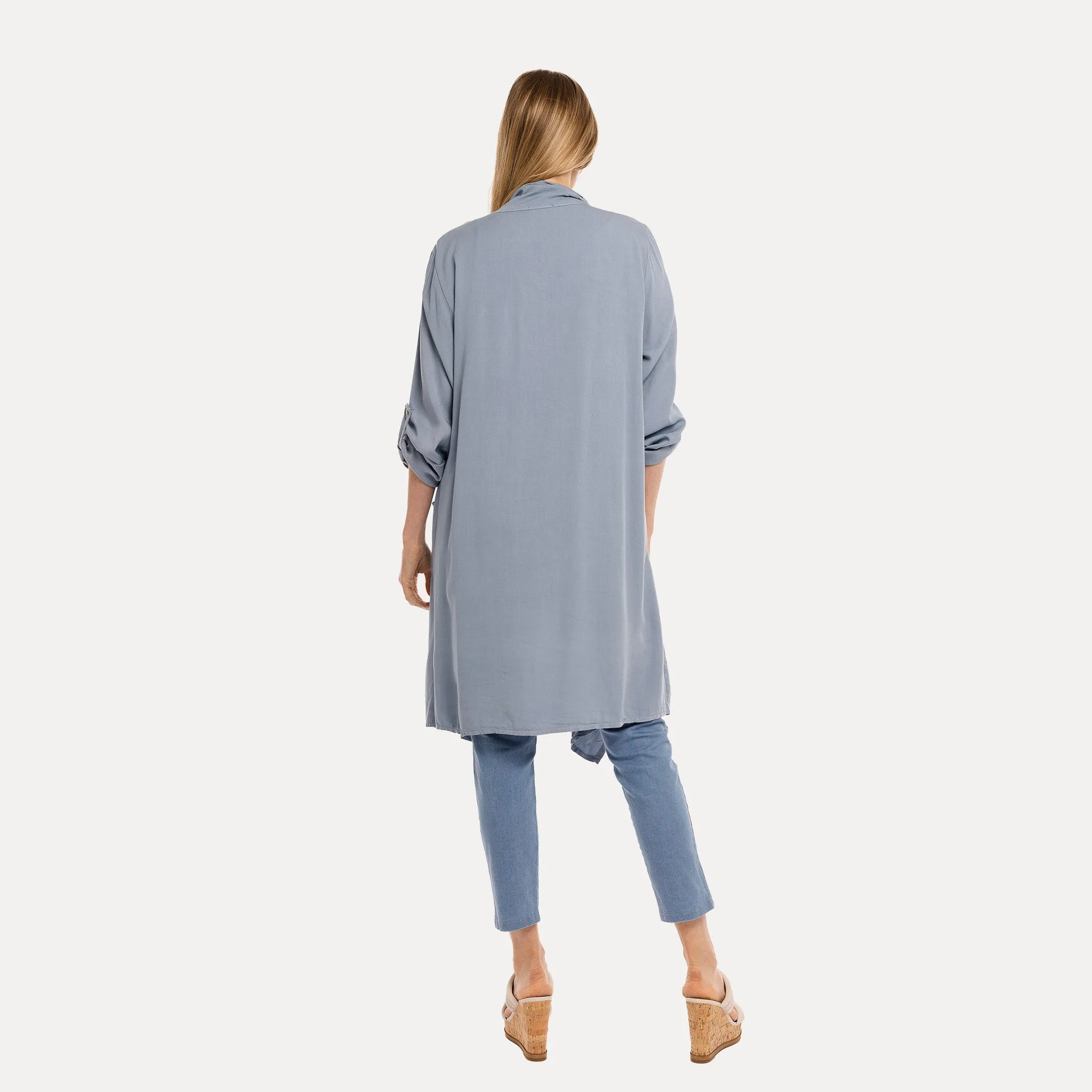 M Made in Italy  Women's Woven Long Sleeve Cardigan