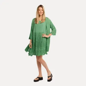 M Made in Italy  Women's Woven Three-Quarter Sleeve Cardigan