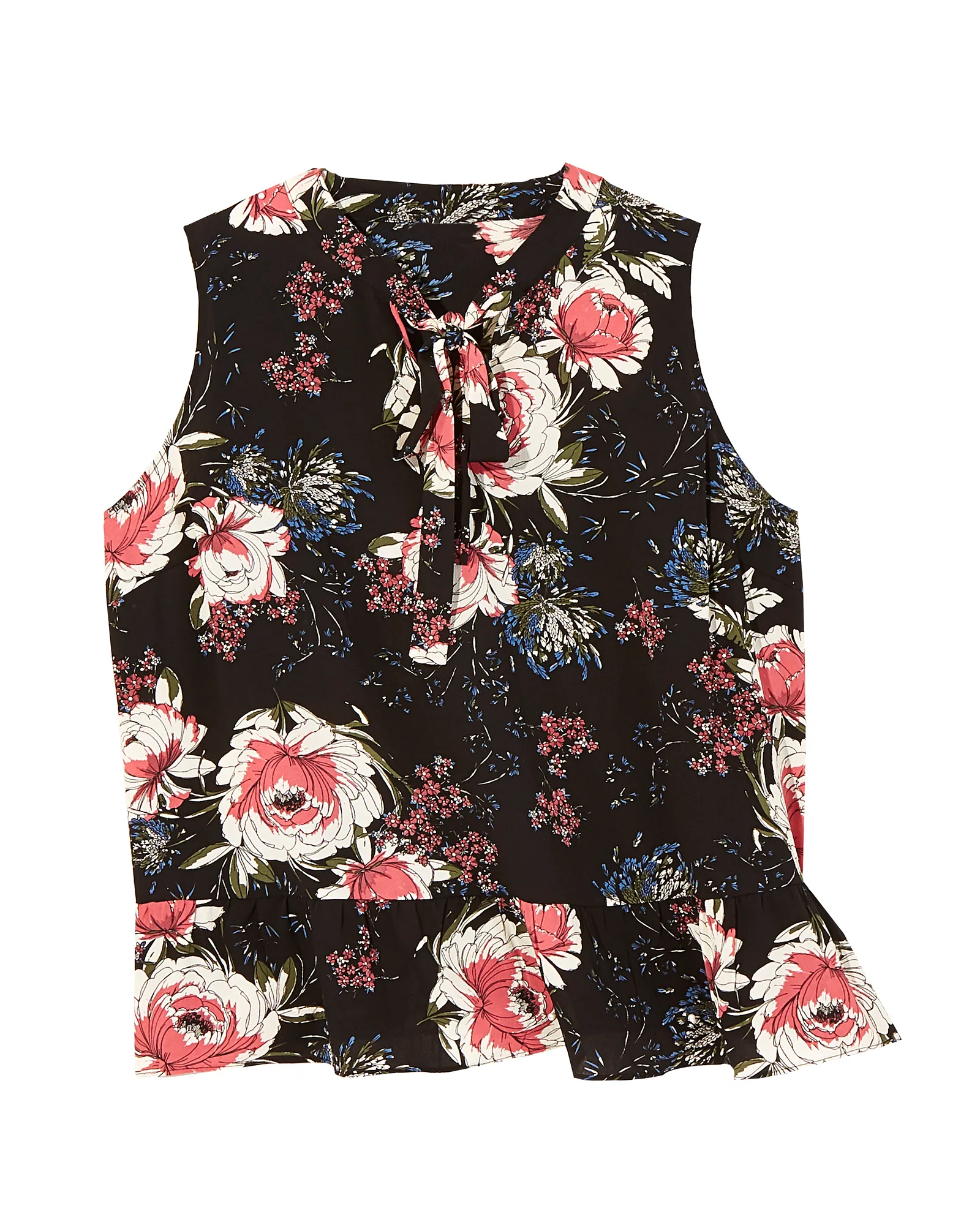May Sleeveless Blouse | Black / Pink