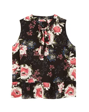 May Sleeveless Blouse | Black / Pink