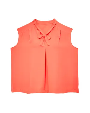 May Tie Neck Sleeveless Blouse | Orange