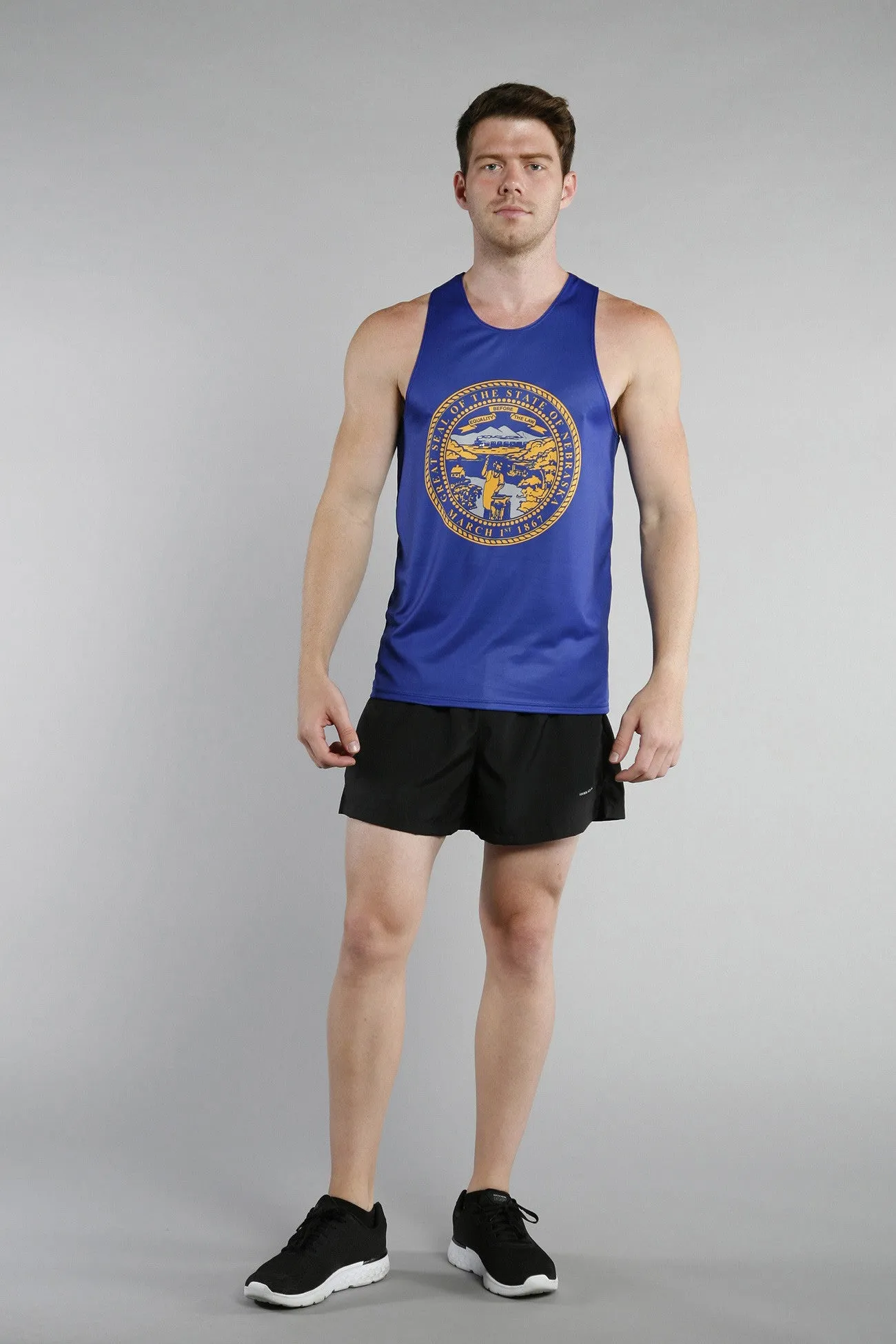 Men's Competitor Lite Printed Singlet [N] - Nebraska