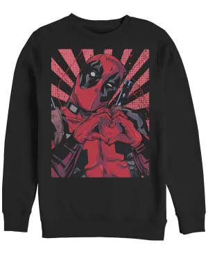 Men's fleece pullover close heart deadpool crew Fifth Sun, black