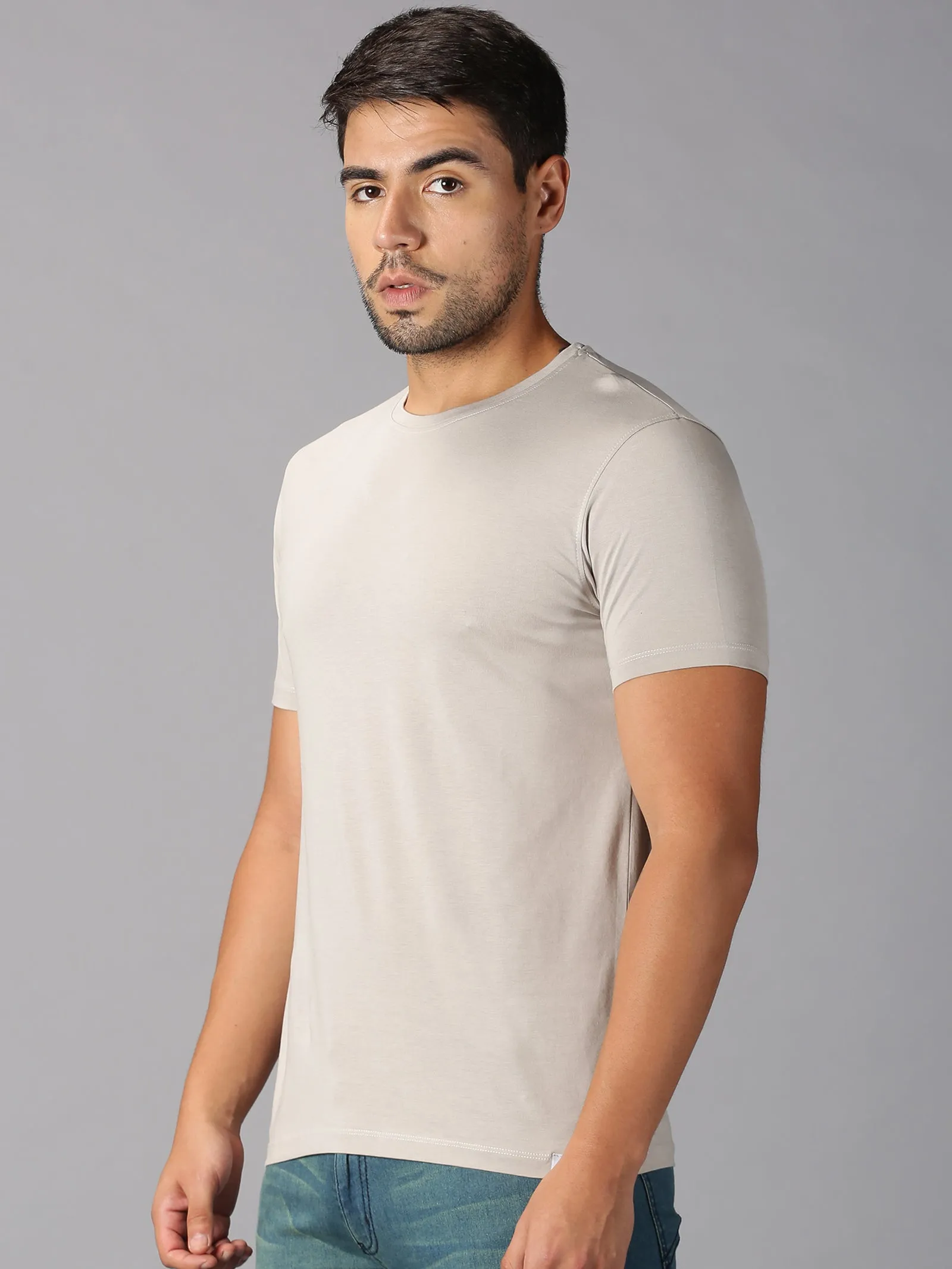 MEN'S SUPIMA COTTON STONE SOLID SLIM FIT T.SHIRT