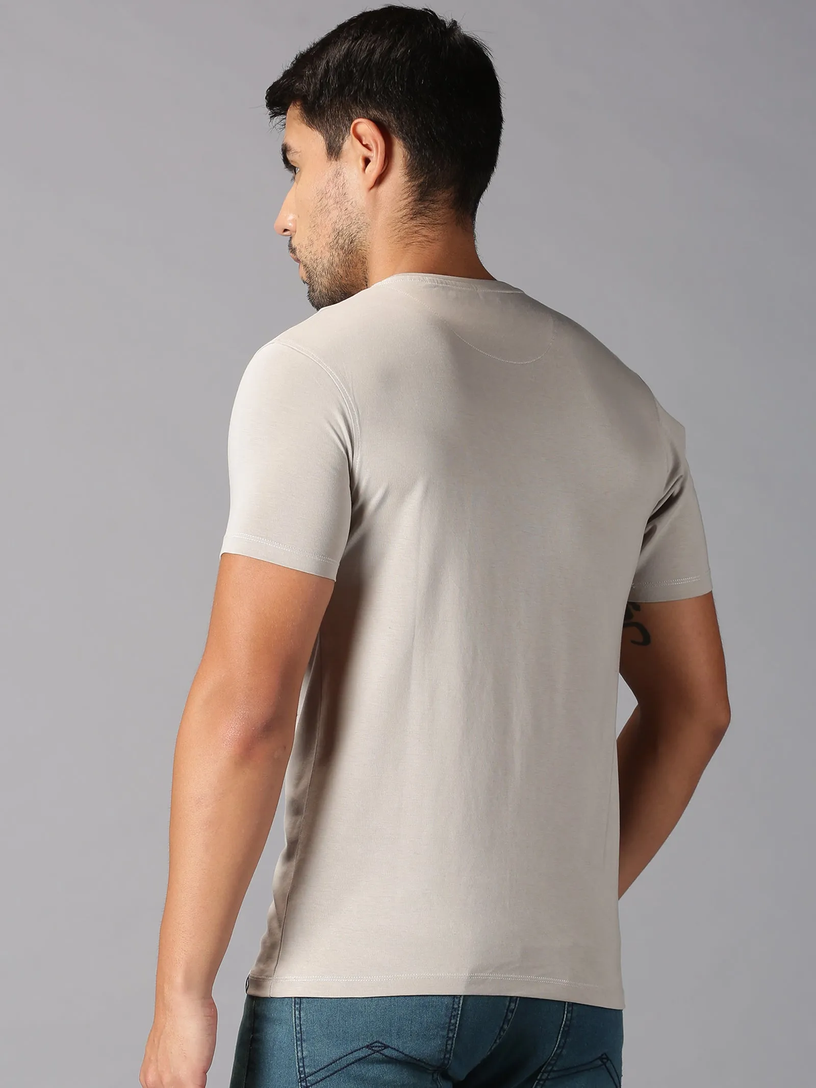 MEN'S SUPIMA COTTON STONE SOLID SLIM FIT T.SHIRT