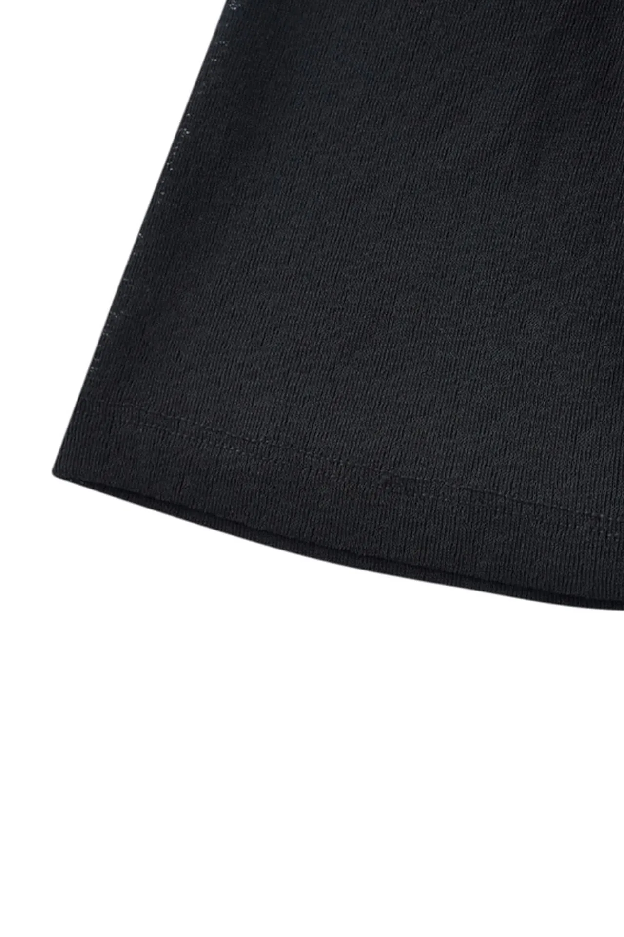 Mock Neck Jacquard Short Sleeve Tee