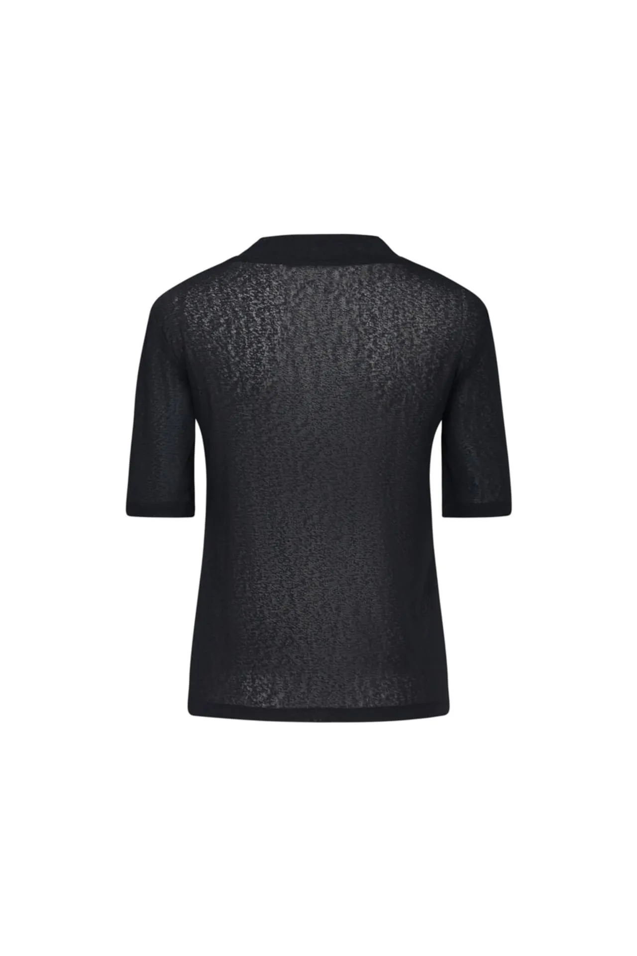 Mock Neck Jacquard Short Sleeve Tee