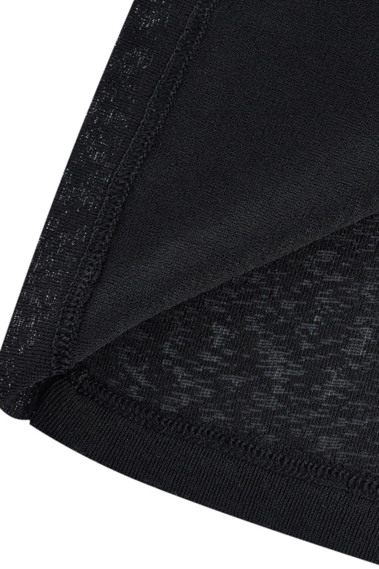 Mock Neck Jacquard Short Sleeve Tee