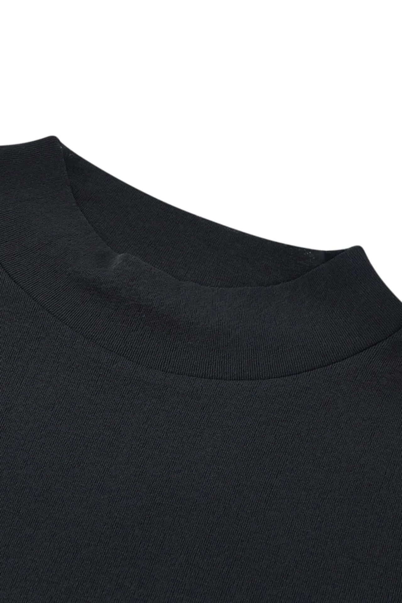 Mock Neck Jacquard Short Sleeve Tee