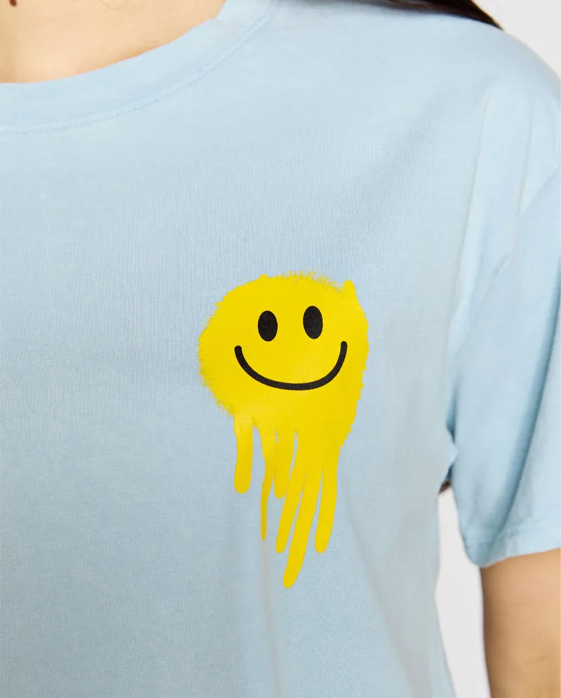 OG - Premium Quality 100% Cotton 'POSITIVE VIBES' Mineral Washed Short Sleeve Cropped Tee Raw Edge