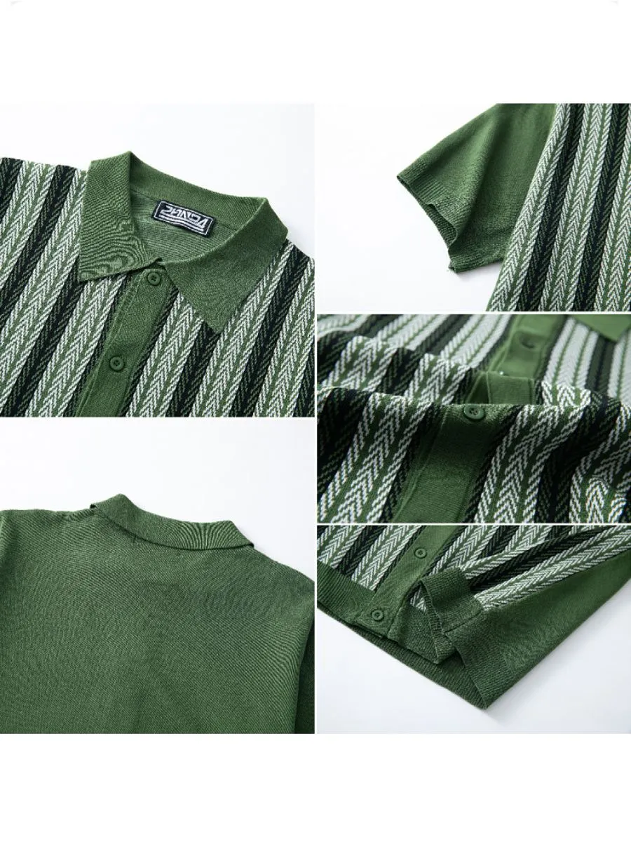 Open Knit Cuban Collar Shirt